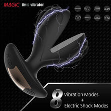 Load image into Gallery viewer, Vibrating Anal Plug with Electric Shock Pulse Vibrator, Anal Vibrator Prostate Massager for Men with Remote Control