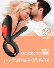 Load image into Gallery viewer, Adult sex products men&#39;s ring vibrating lock fine ring double ring male and female resonator electric negative vibrator