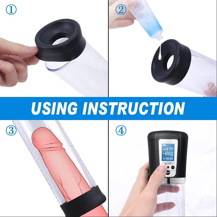 Electric Penis Vacuum Pump with 4 Suction Intensities Rechargeable