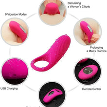 Load image into Gallery viewer, Vibrating Cock Ring, Remote Control 9-Speed Penis Ring Vibrator Medical Silicone Waterproof Rechargeable Powerful Vibration Sex Toy