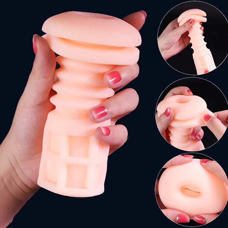 Hand Free 3-in-1 Real Moan Telescopic Heating Masturbation Cup