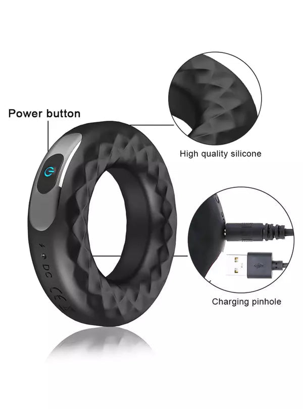 1.6 Inch Wireless Remote Control 10 Frequency Vibration Cock Ring Waterproof