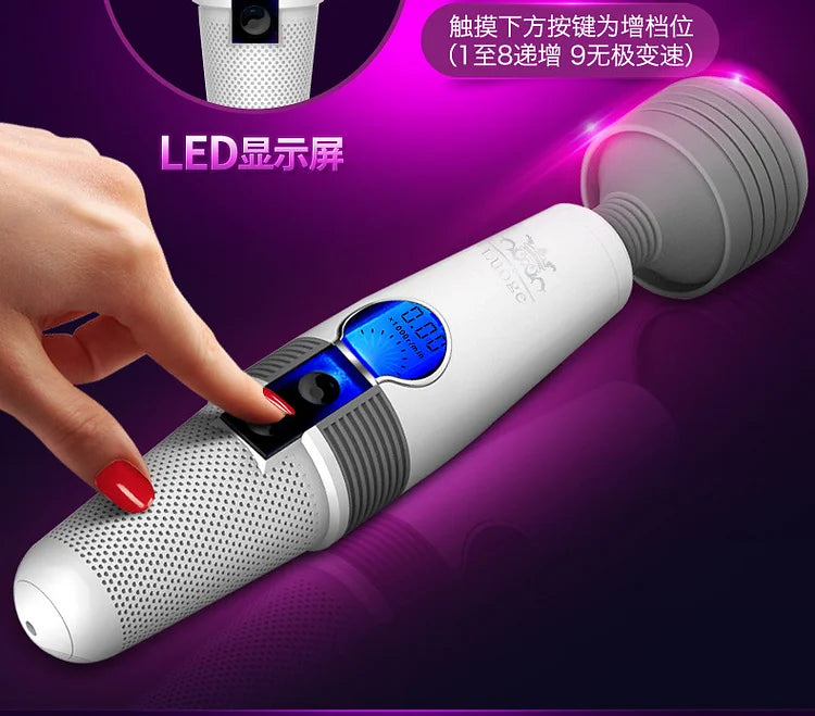 Av Vibrator For Women's Masturbator With Rechargeable Lcd Display For Adult Erotic Massage