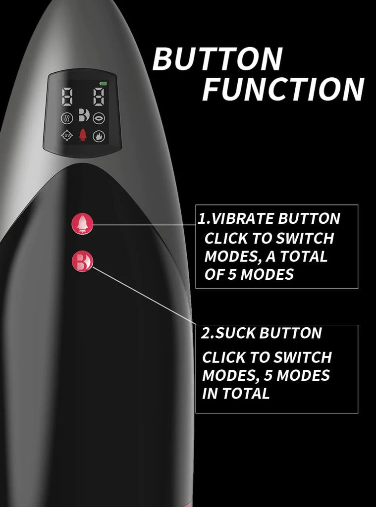 Suction Masturbator Ball Bearing UV Disinfection Heating Base for Small Penis