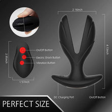 Load image into Gallery viewer, Vibrating Anal Plug with Electric Shock Pulse Vibrator, Anal Vibrator Prostate Massager for Men with Remote Control