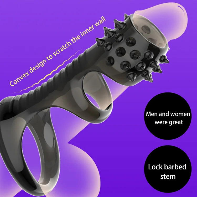 Anti Falling Prepuce Anti Recovery Ring Couple Shock Lock Sperm Ring Wolf Tooth Sleeve Male Penis Sleeve Adult Supplies