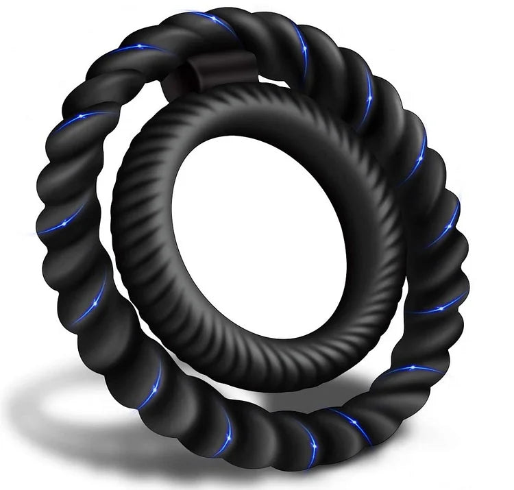 Silicone Dual Penis Ring, Premium Stretchy Longer Harder Stronger Erection Cock Ring Better Sex Erection Enhancing and Orgasm