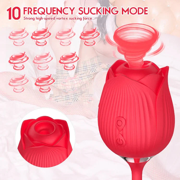 Sucking Thrusting Vibrator 10 Speed Vibrating Clit Sucker