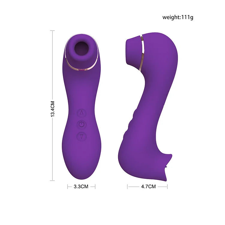 Clitoral Sucking & Licking G Spot Vibrator for Double Stimulation, Clit Tongue Stimulator Vaginal Breast Nipple Massager