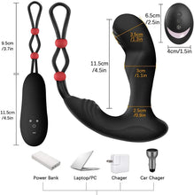 Load image into Gallery viewer, Men&#39;s wireless remote control backyard bead pulling 9-frequency vibrating anal plug prostate toy