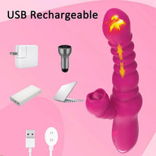 Load image into Gallery viewer, Thrusting Rabbit Vibrator for Tongue Licking Rotating Dildo with 7 Vibration and 3 Telescopic Modes, Bunny Personal Sex Toys for Women Couples