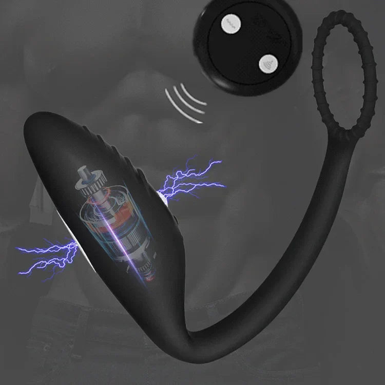 Wear Electric Shock Pleasure Prostate Massager, Male Vibration Masturbator, Wireless Remote