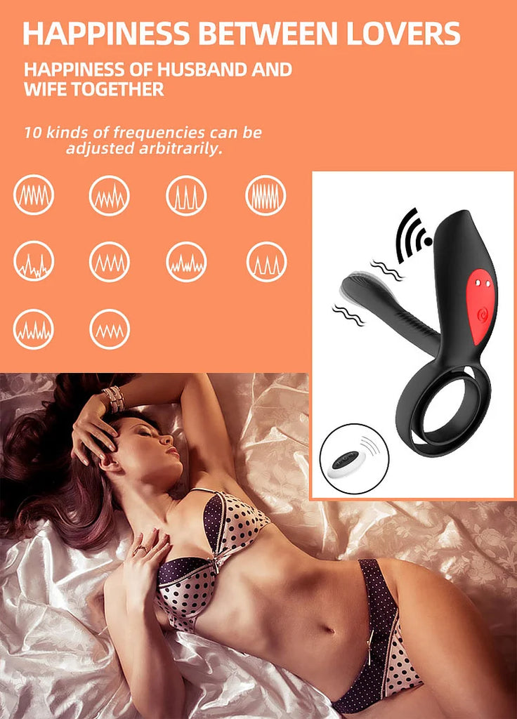 Adult sex products men's ring vibrating lock fine ring double ring male and female resonator electric negative vibrator