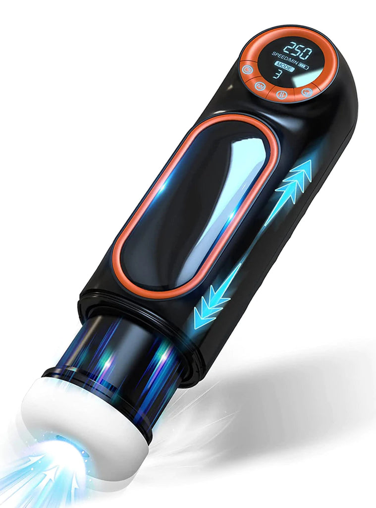 Hands-free Male Stroker Stroking Sucking Vibrating Masturbator LED Display