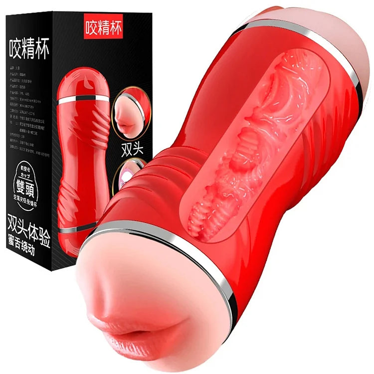 Bite Sperm Cup Aircraft Cup Male Appliance Masturbation Double Headed