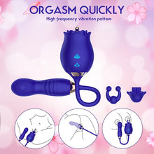 Load image into Gallery viewer, Rose Telescopic Clitoris Stimulator Vibrators Sex Toys For Women 8.0