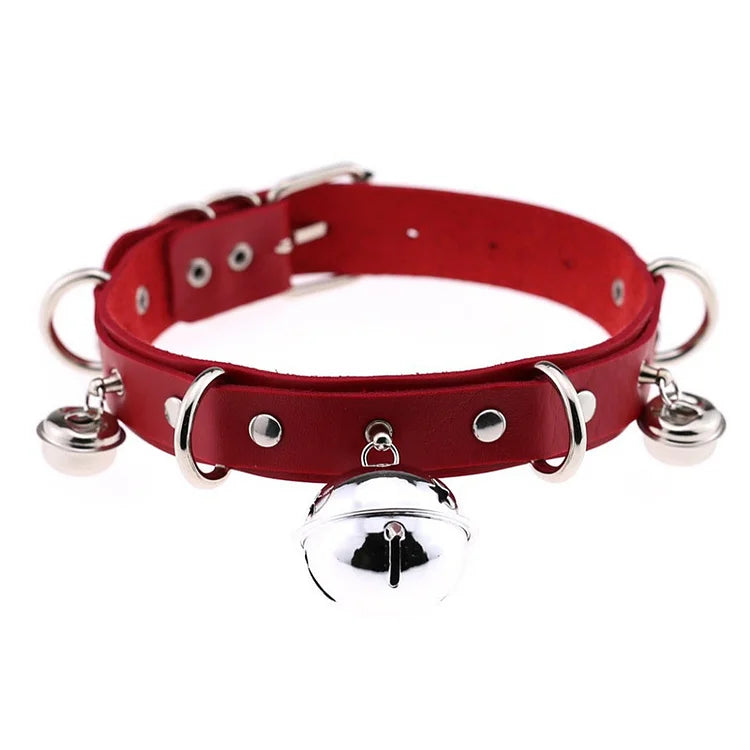 Leather Bell Fun Collar With Traction Rope Dog Slave Sm Adjustment And Restraint Punishment Adult Sex Products