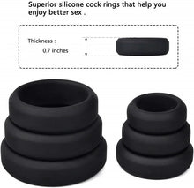 Load image into Gallery viewer, 6 Different Size Cock Rings - Premium Grade Soft Silicone Penis Rings