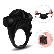 Load image into Gallery viewer, Male Usb Rechargeable Silicone Vibrating Ring, Fine Ring, Rechargeable Bullet