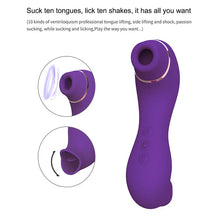 Load image into Gallery viewer, Clitoral Sucking &amp; Licking G Spot Vibrator for Double Stimulation, Clit Tongue Stimulator Vaginal Breast Nipple Massager