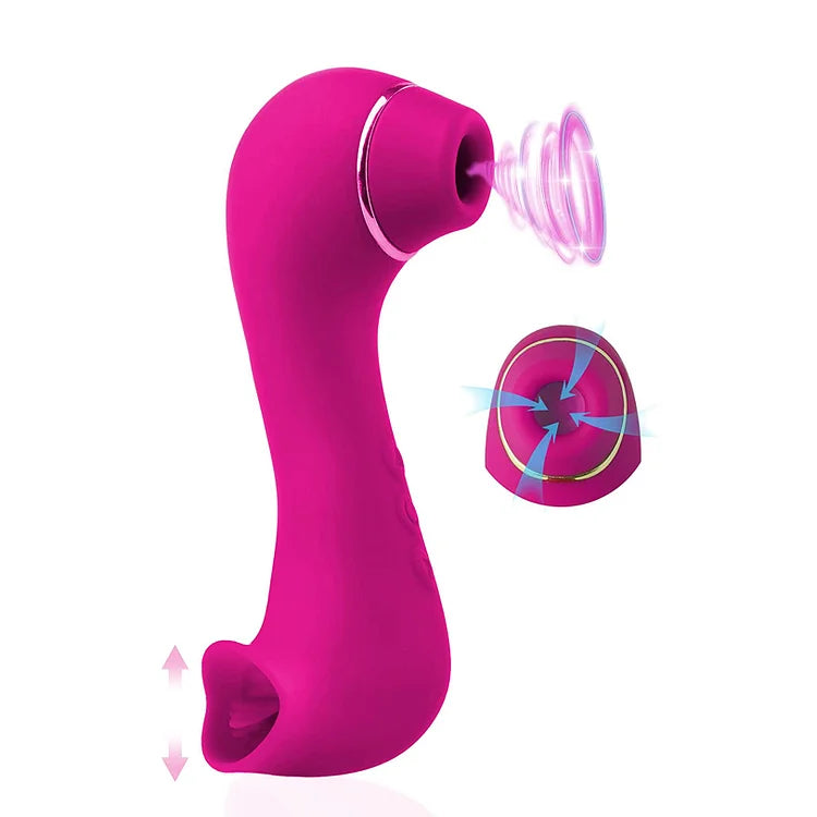 Clitoral Sucking & Licking G Spot Vibrator for Double Stimulation, Clit Tongue Stimulator Vaginal Breast Nipple Massager