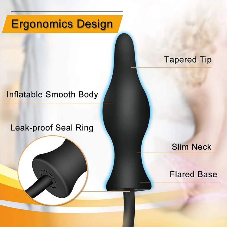 Silicone Expand Inflatable Anal Plug - Body-Safe Medical Grade Waterproof Butt Sex Toy