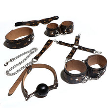 Load image into Gallery viewer, Bondage PU Leather Handcuff and Ankle Kit Gag Erotic Adult Toy SM Adult Games