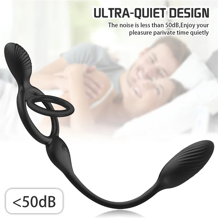 Husband And Wife Share Double Shock Male Anal Stopper Prostate Massager G-spot Vibration Sperm Locking Masturbator Adult Products