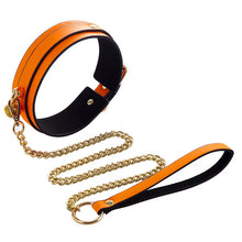 Load image into Gallery viewer, Luminous Pu Leather Chain Collar With Leash Bdsm Bondage