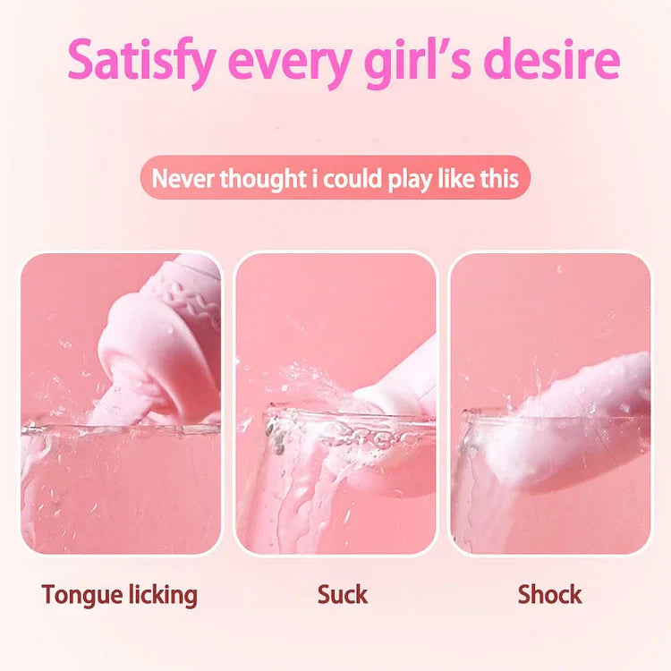 Flirting Egg Female Masturator Tongue Lick Double Shock Fun Jumping Egg Usb Female Adult Toy Fun Supplies