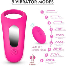 Load image into Gallery viewer, Vibrating Cock Ring, Remote Control 9-Speed Penis Ring Vibrator Medical Silicone Waterproof Rechargeable Powerful Vibration Sex Toy